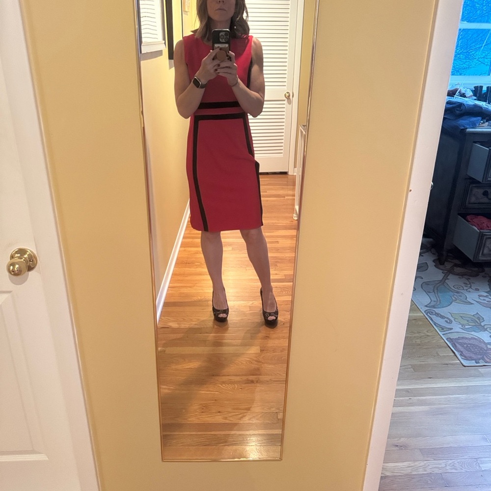 Shelby & Palmer Red and Black Midi Dress